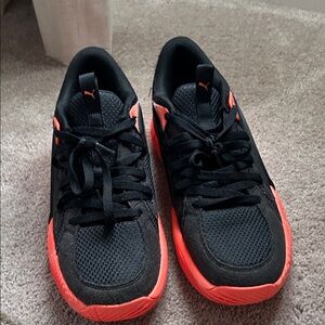 Puma Kids Sneakers in Black and Vibrant Orange